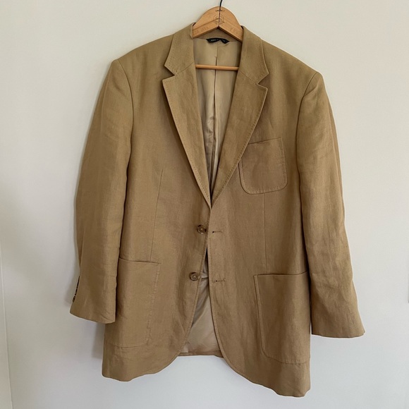 VINTAGE BANANA REPUBLIC MENS LINEN BLAZER - Picture 1 of 14